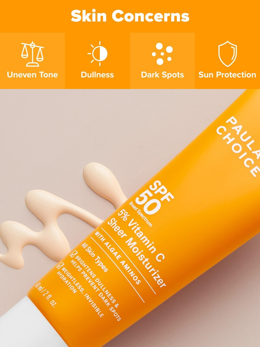 cremă hidratantă transparentă cu 5 vitamina c spf 50