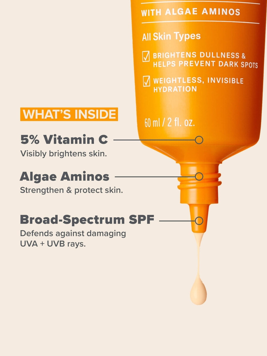cremă hidratantă transparentă cu 5 vitamina c spf 50