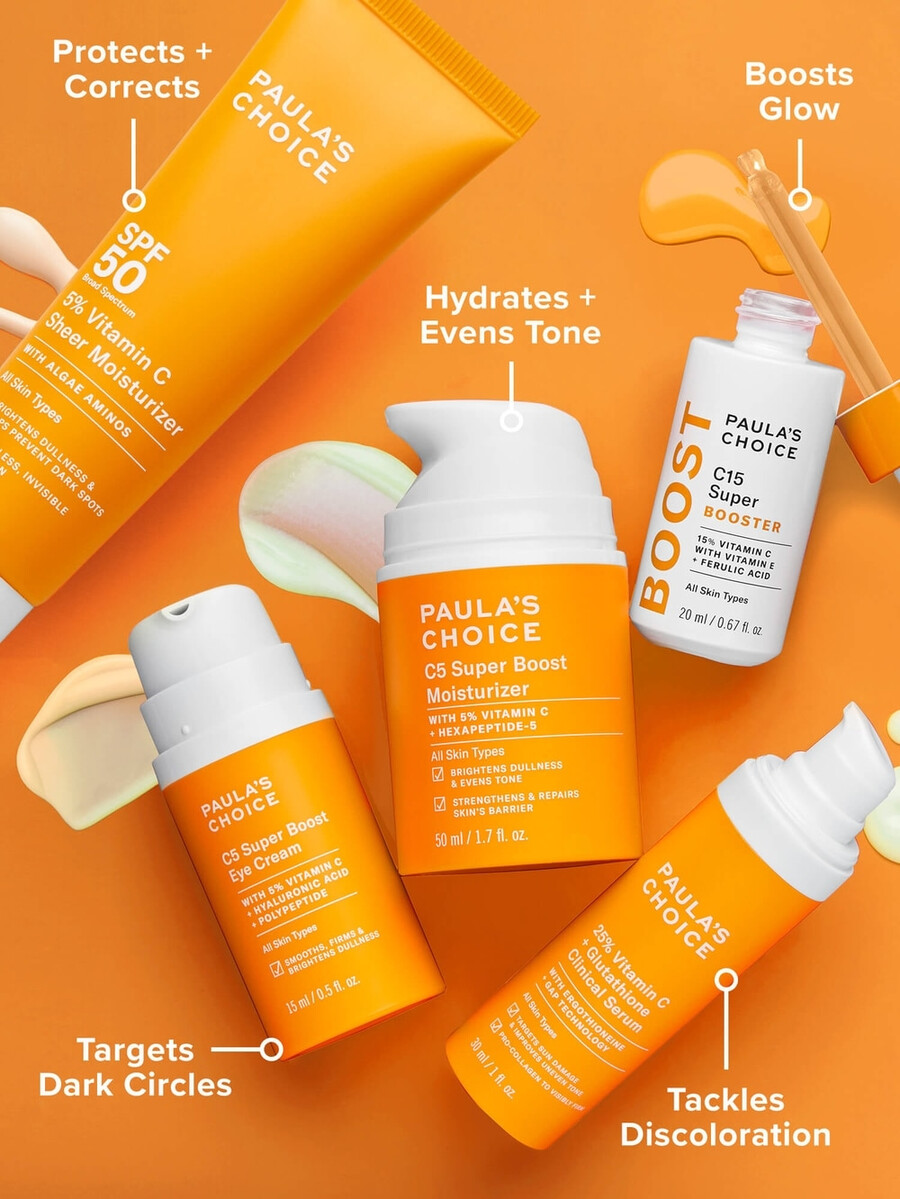 cremă hidratantă transparentă cu 5 vitamina c spf 50