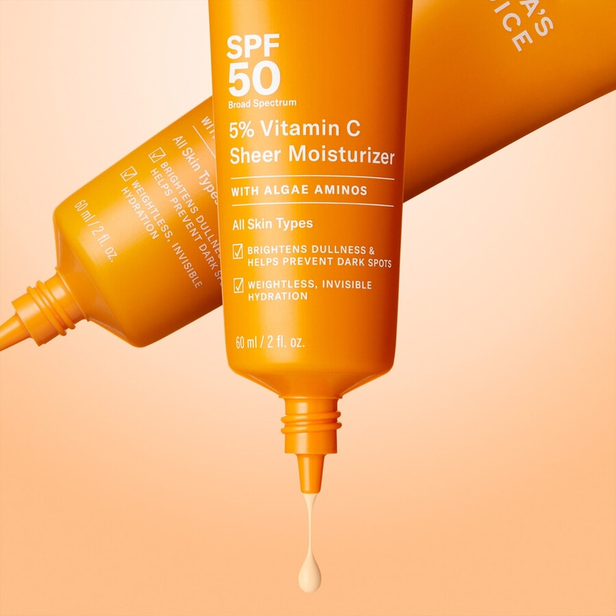 cremă hidratantă transparentă cu 5 vitamina c spf 50